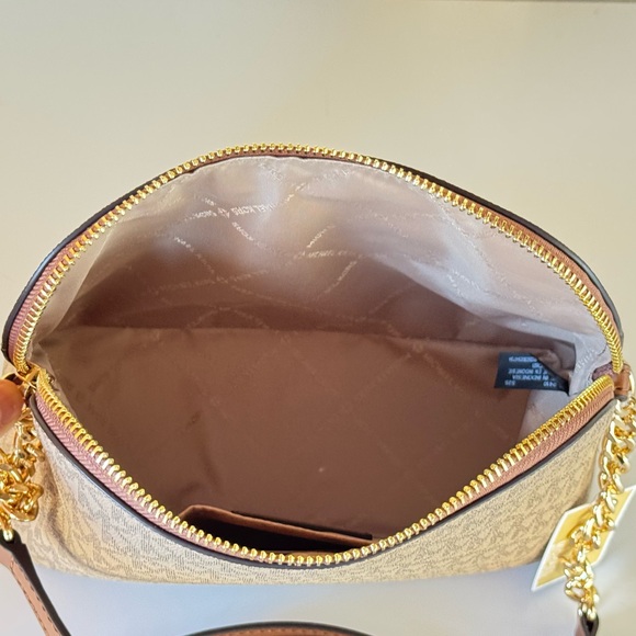 Michael Kors Jet Set Travel Dome Brown Crossbody Bag + Wallet Set - Picture 10 of 15